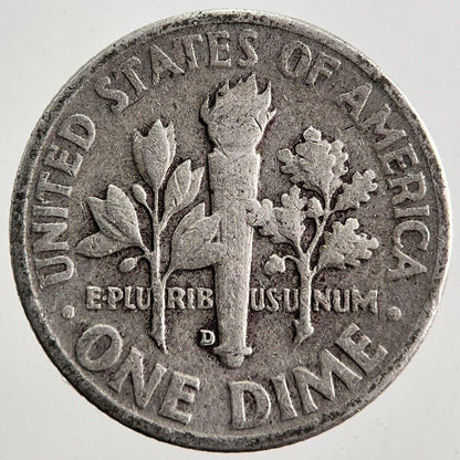 1953-D US USA Roosevelt Dime Silver Coin | Fine Collectable Grade