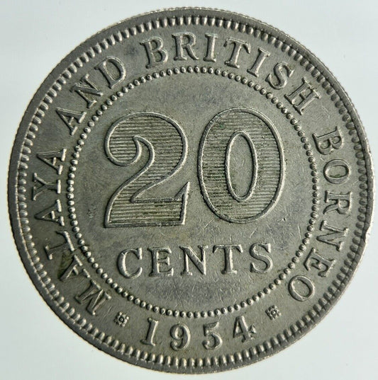 1954 Malaysia 20 Cents Coin | Fine Collectable Grade