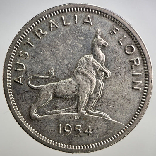 1954 Australia Florin Silver Coin | Very High Grade | a3069