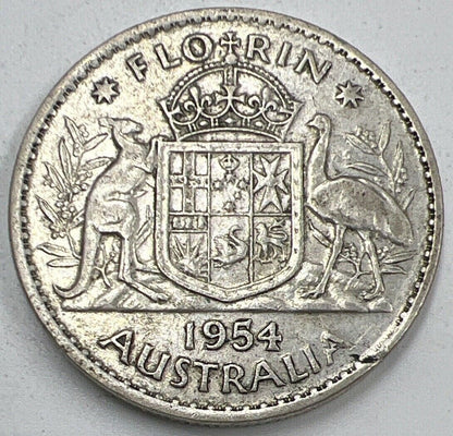 1954 Australia Florin Silver Coin | Collectable Grade