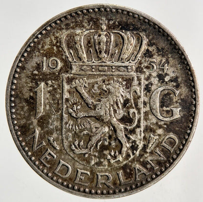 1954 Netherlands 1 Gulden Silver Coin | Very High Grade