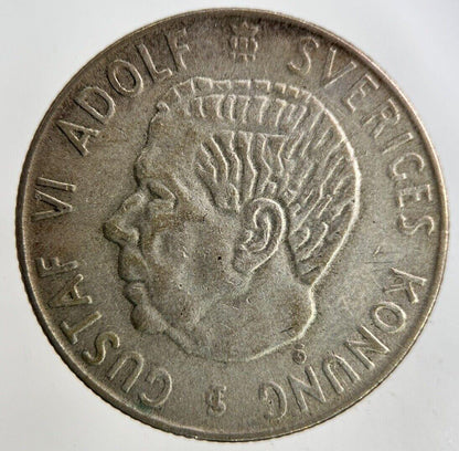 1954 Sweden 1 Krona Silver Coin | Fine Collectable Grade