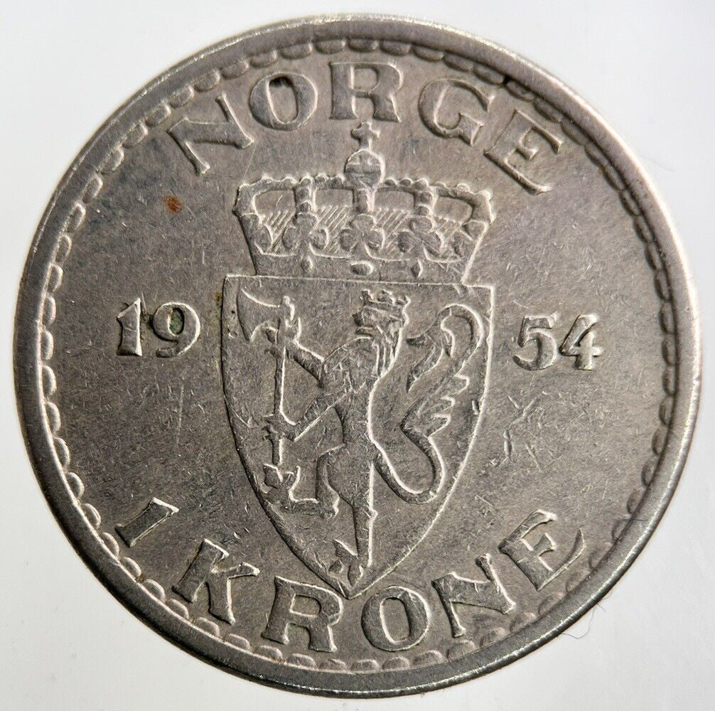 1954 Norway 1 Krone Coin | Fine Collectable Grade
