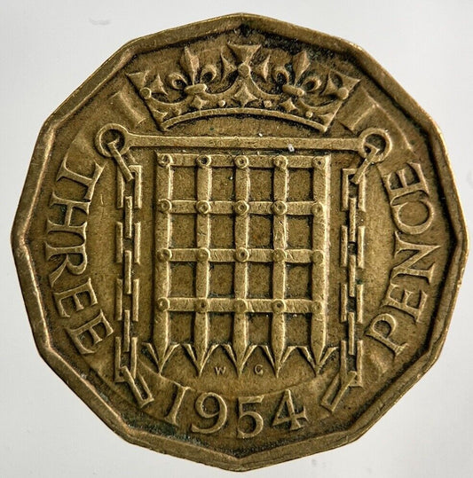 1954 Elizabeth II 2nd Brass Threepence Coin | Fine Collectable Grade