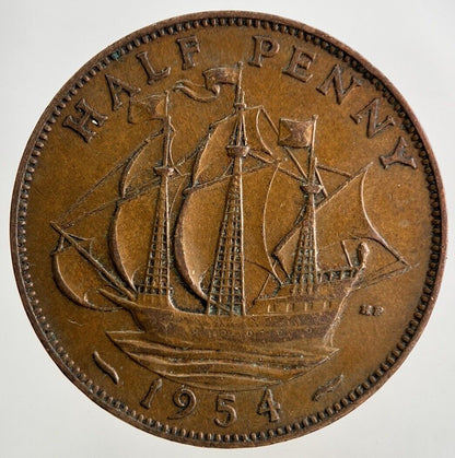 1954 Elizabeth II 2nd Half-Penny Coin | Fine Collectable Grade