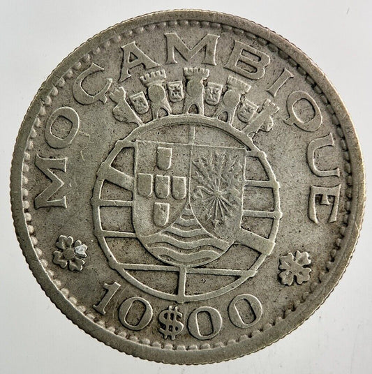 1954 Mozambique Portugal 10 Escudos Silver Coin | Fine Collectable Grade