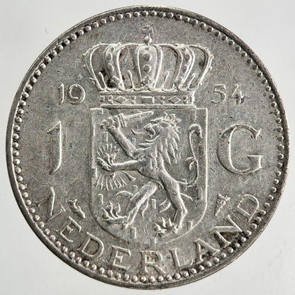 1954 Netherlands 1 Gulden Silver Coin | Fine Collectable Grade