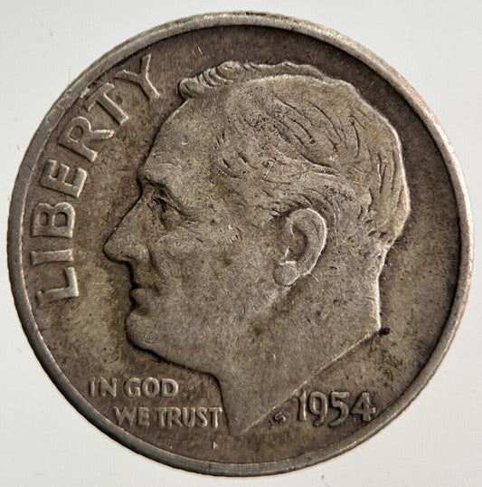 1954 US USA Roosevelt Dime Silver Coin | Collectable Grade