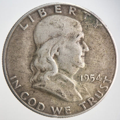 1954-S US USA Benjamin Half Dollar Silver Coin | Collectable Grade | a4222