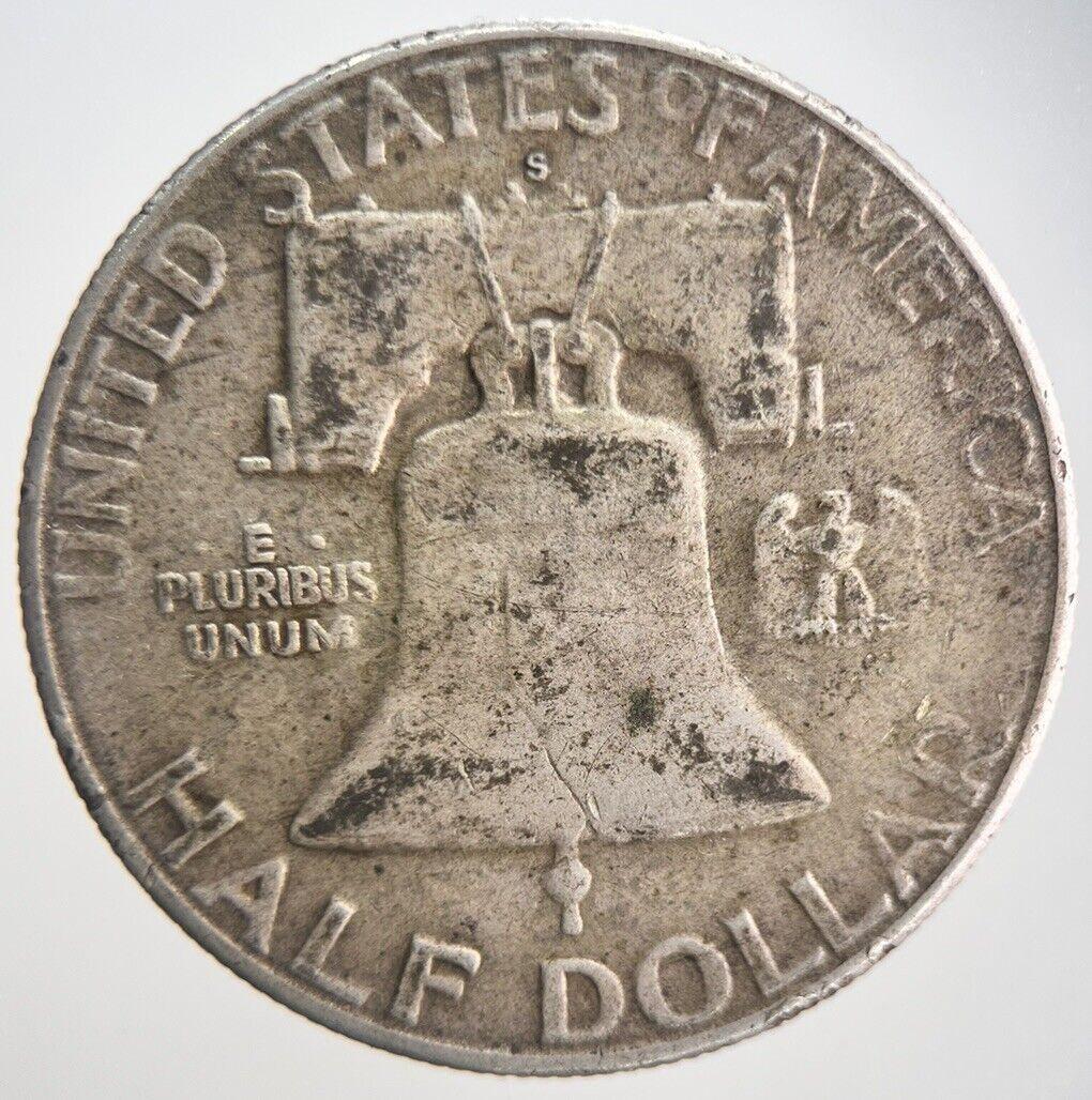 1954-S US USA Benjamin Half Dollar Silver Coin | Collectable Grade | a4222