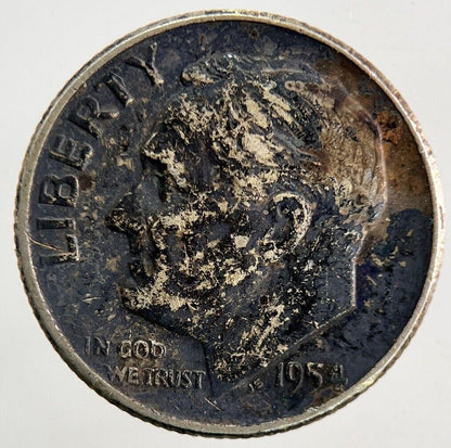 1954 US USA Roosevelt One Dime Silver Coin | Collectable Grade