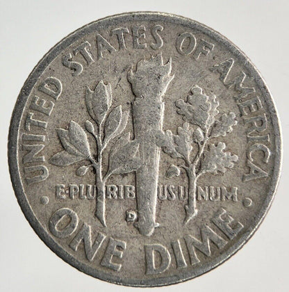1954-D US USA Roosevelt Dime Silver Coin | Fine Collectable Grade