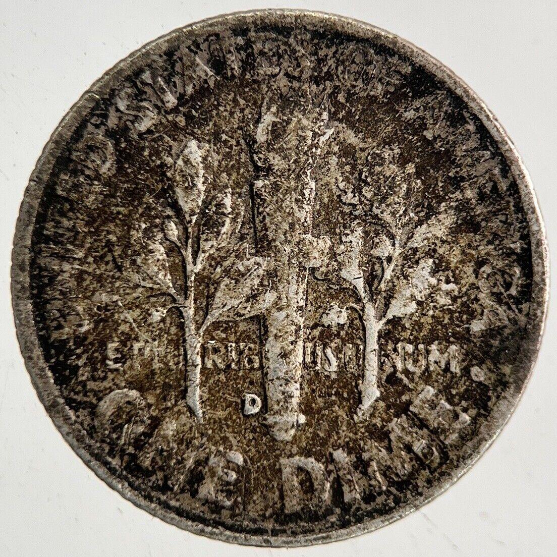 1954-D US USA Roosevelt One Dime Silver Coin | Fine Collectable Grade