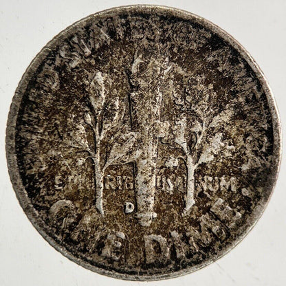 1954-D US USA Roosevelt One Dime Silver Coin | Fine Collectable Grade