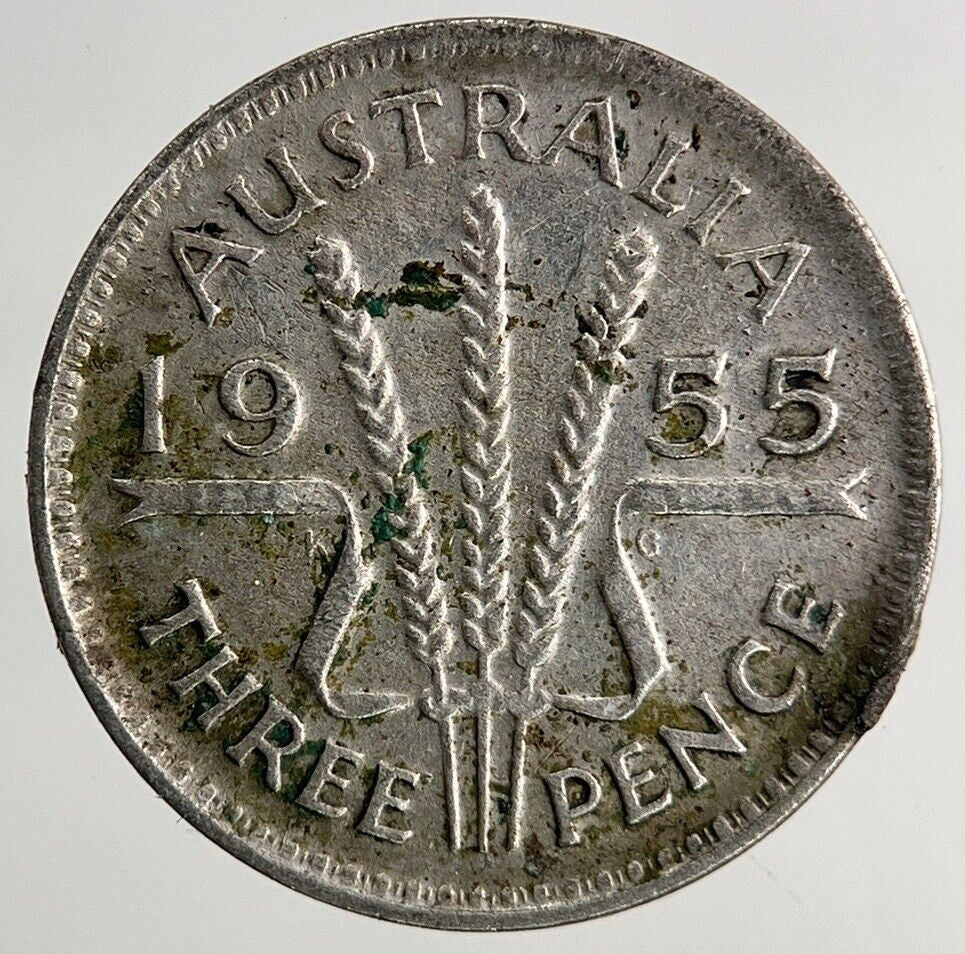 1955 Australia Threepence Silver Coin | Fine Collectable Grade