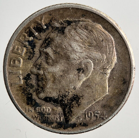1954 US USA Roosevelt One Dime Silver Coin | Collectable Grade
