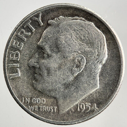 1954 US USA Roosevelt One Dime Silver Coin | Collectable Grade