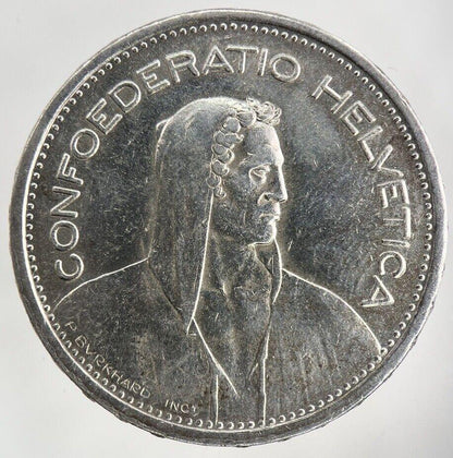 1954 Switzerland Swiss 5 Franc Silver Coin | Fine Collectable Grade