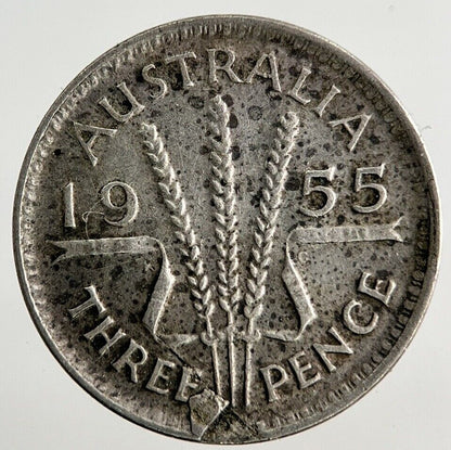 1955 Australia Threepence Silver Coin | Fine Collectable Grade