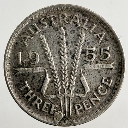 1955 Australia Threepence Silver Coin | Fine Collectable Grade