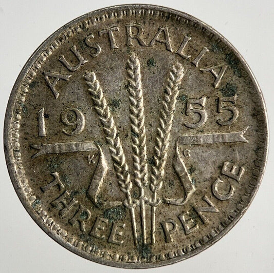 1955 Australia Threepence Silver Coin | Fine Collectable Grade