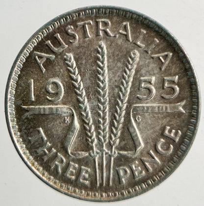 1955 Australia Threepence Silver Coin | Very High Grade