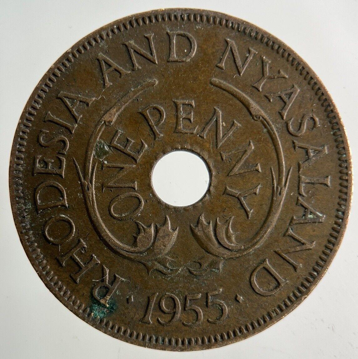 1955 Africa Rhodesia One Penny Coin | Fine Collectable Grade