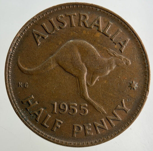 1955 Australia Half-Penny Coin | Fine Collectable Grade