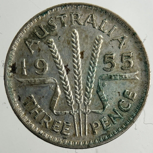 1955 Australia Threepence Silver Coin | Fine Collectable Grade