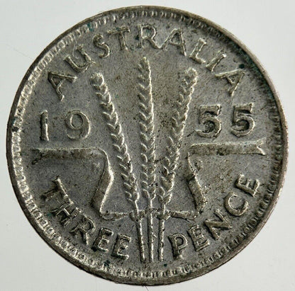 1955 Australia Threepence Silver Coin | Fine Collectable Grade