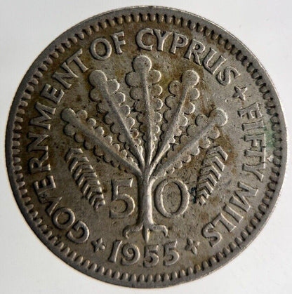 1955 Cyprus 50 Mils Coin | Fine Collectable Grade