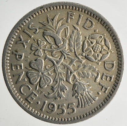 1955 Elizabeth II 2nd Sixpence Coin | Fine Collectable Grade
