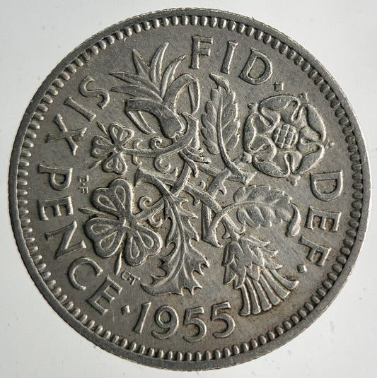 1955 Elizabeth II 2nd Sixpence Coin | Fine Collectable Grade