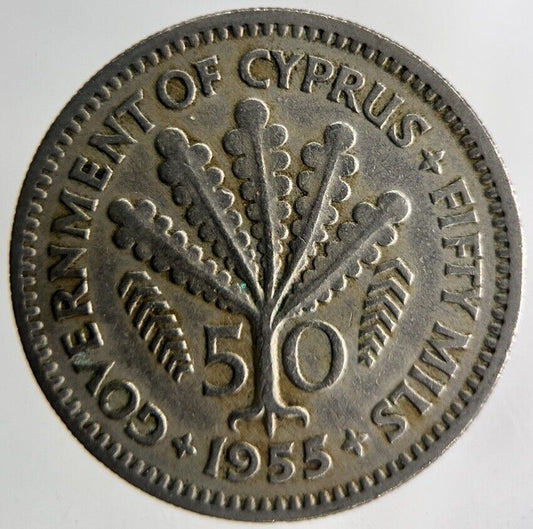 1955 Cyprus 50 Mils Coin | Fine Collectable Grade