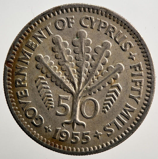 1955 Cyprus 50 Mils Coin | Fine Collectable Grade | a3829