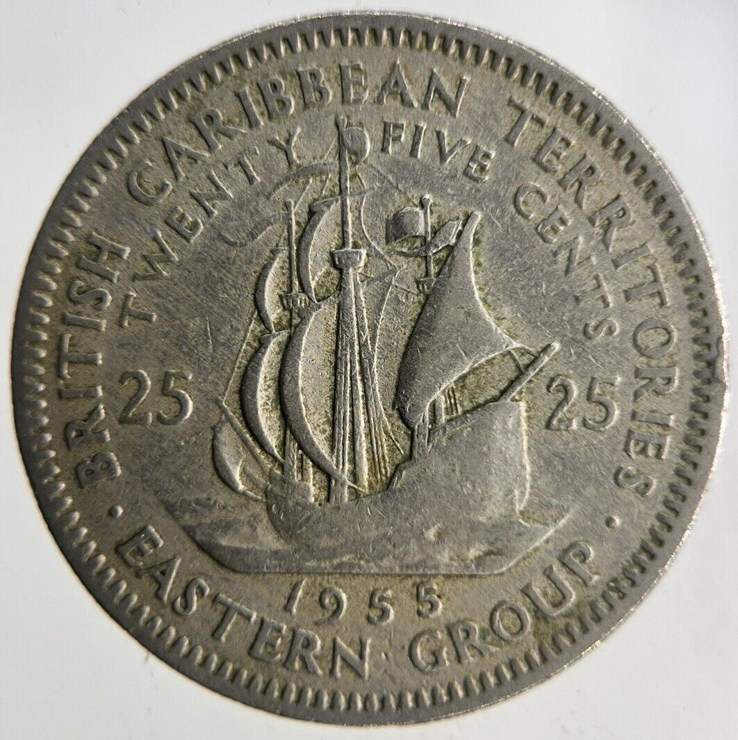 1955 British Caribbean Territories 25 Cents Coin | Fine Collectable Grade