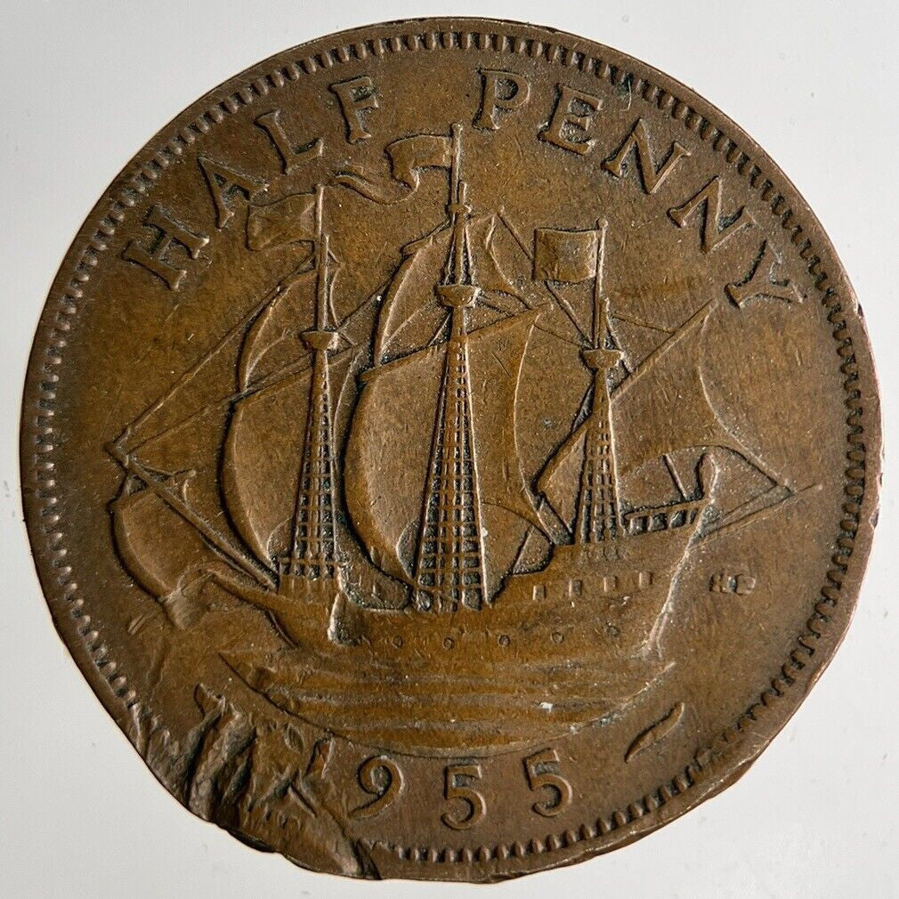 1955 Elizabeth II 2nd Half-Penny Coin | Fine Collectable Grade