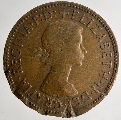 1955 Elizabeth II 2nd Half-Penny Coin | Fine Collectable Grade