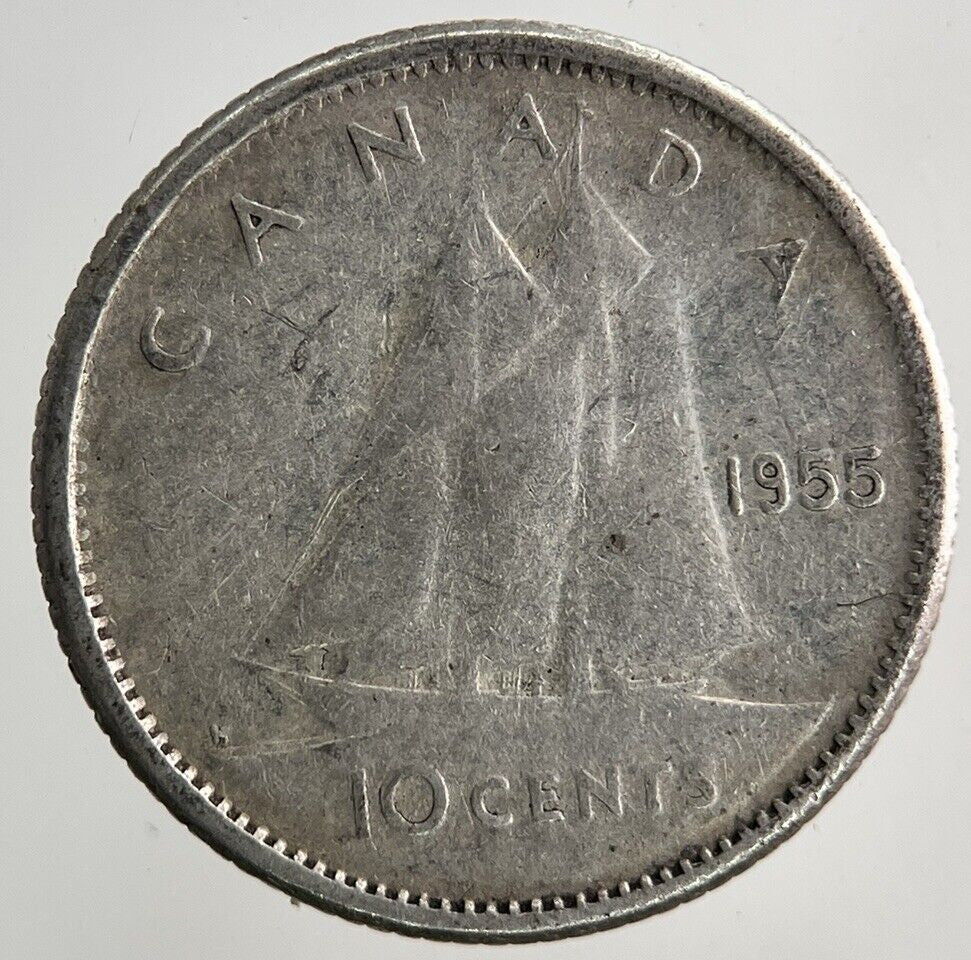 1955 Canada 10 Cents Silver Coin | Collectable Grade