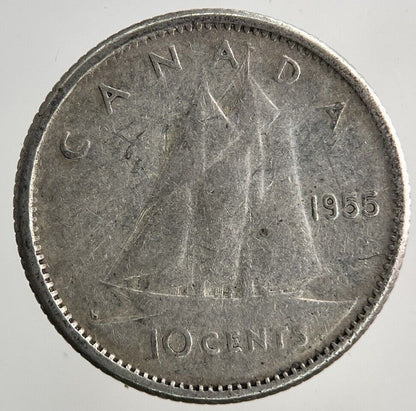 1955 Canada 10 Cents Silver Coin | Collectable Grade