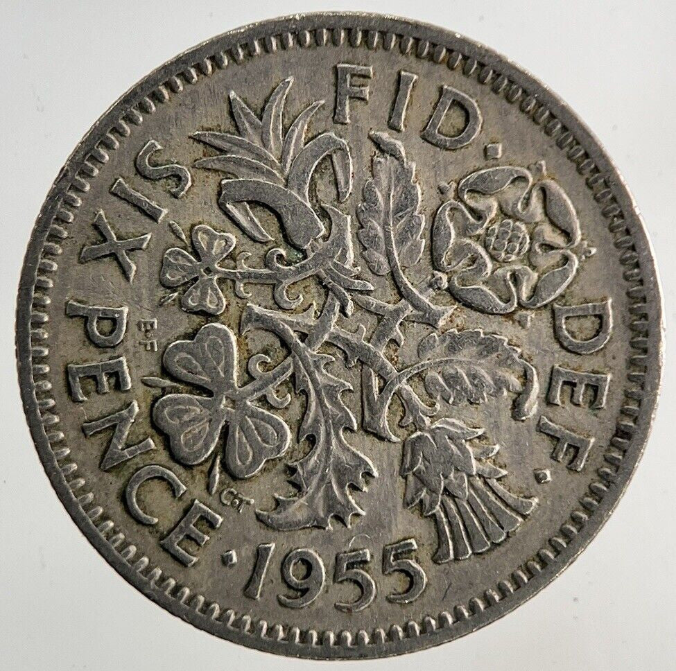 1955 Elizabeth II 2nd Sixpence Coin | Fine Collectable Grade