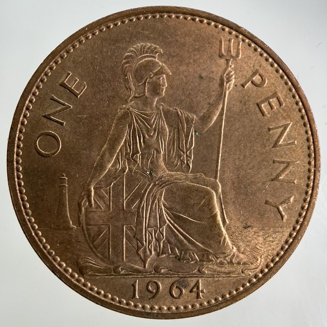 1964 Elizabeth II 2nd One Penny Coin | Very High Grade