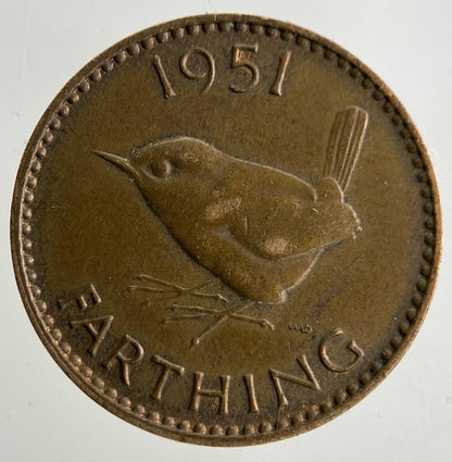 1951 George VI Wren Farthing Coin | Fine Collectable Grade