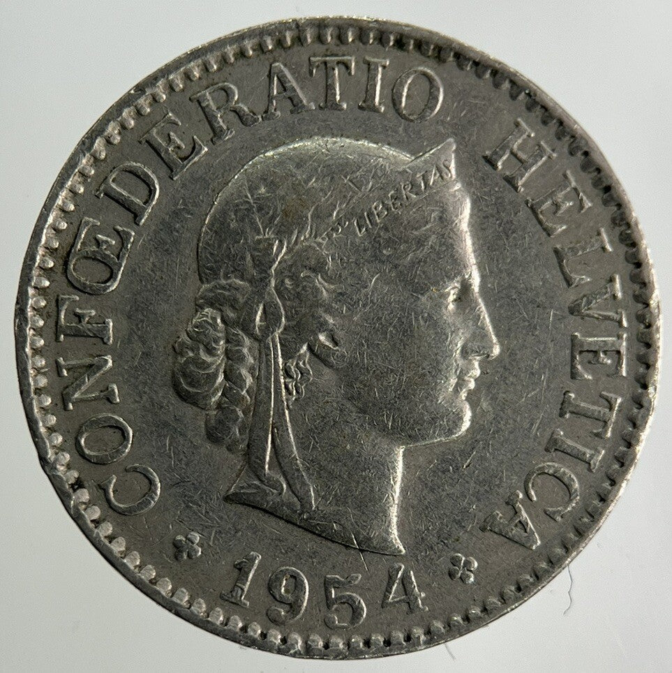1954 Switzerland Swiss 10 Rappen Coin | Fine Collectable Grade