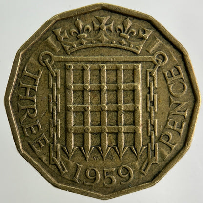1959 Elizabeth II 2nd Brass Threepence Coin | Fine Collectable Grade