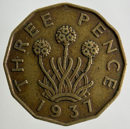 1937 George VI Brass Threepence Coin | Fine Collectable Grade