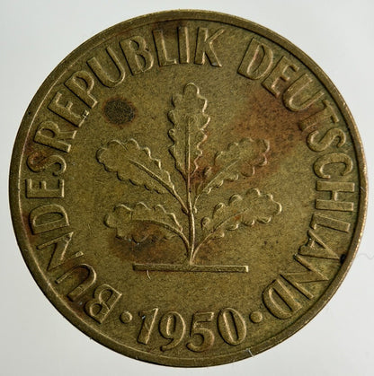 1950 Germany 10 Pfennig Coin | Fine Collectable Grade