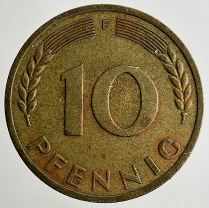 1950 Germany 10 Pfennig Coin | Fine Collectable Grade