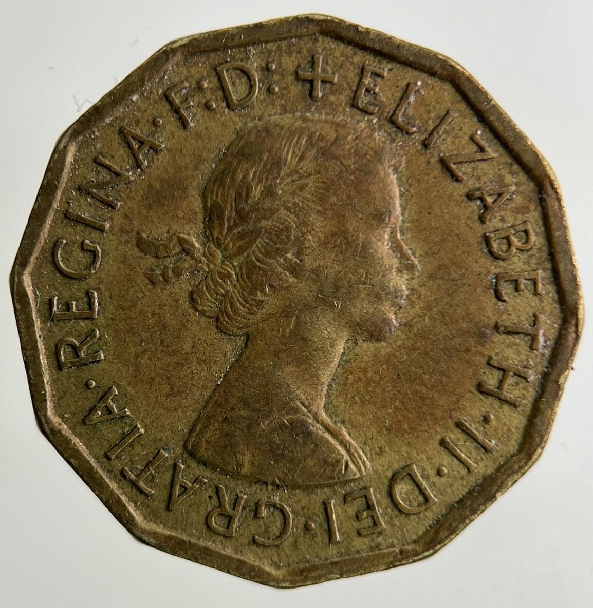 1962 Elizabeth II 2nd Brass Threepence Coin | Fine Collectable Grade