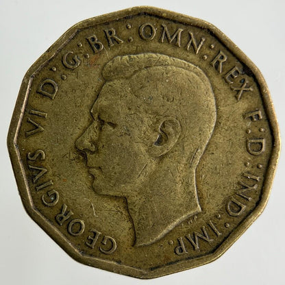 1943 George VI Brass Threepence Coin | Fine Collectable Grade